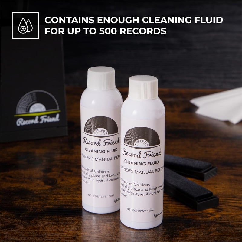 BIG FUDGE Vinyl Record Cleaning Kit for Vinyl Records - Includes Cleaning Machine & Vinyl Record Cleaning Care Solution - Microfiber Cloth & Rack for Record Player Accessories - Image 4