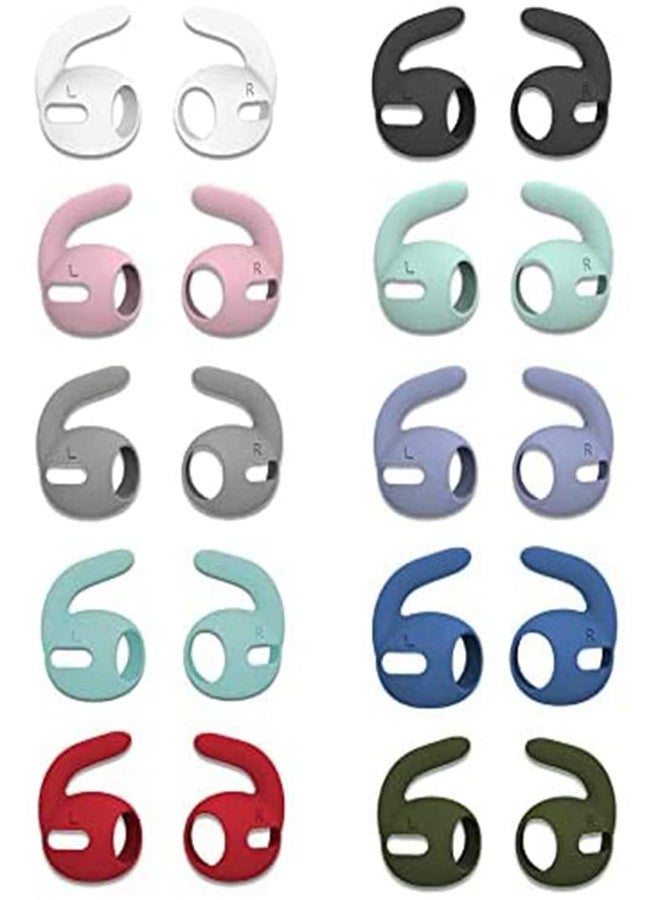 ALXCD Sport Ear Tips Hook Compatible with AirPods Pro Earbuds, Anti Slip Soft Silicone Earbuds Covers Earhooks, Compatible with AirPods Pro, 10 Pairs 10 Color - Image 1