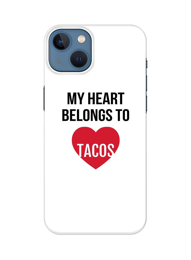 Stylizedd Case for iPhone 15 Plus Slim Snap Classic Series Mobile Cover Hard PC Shield Matte Finish Phone CasePrint - My heart belongs to tacos - Image 1