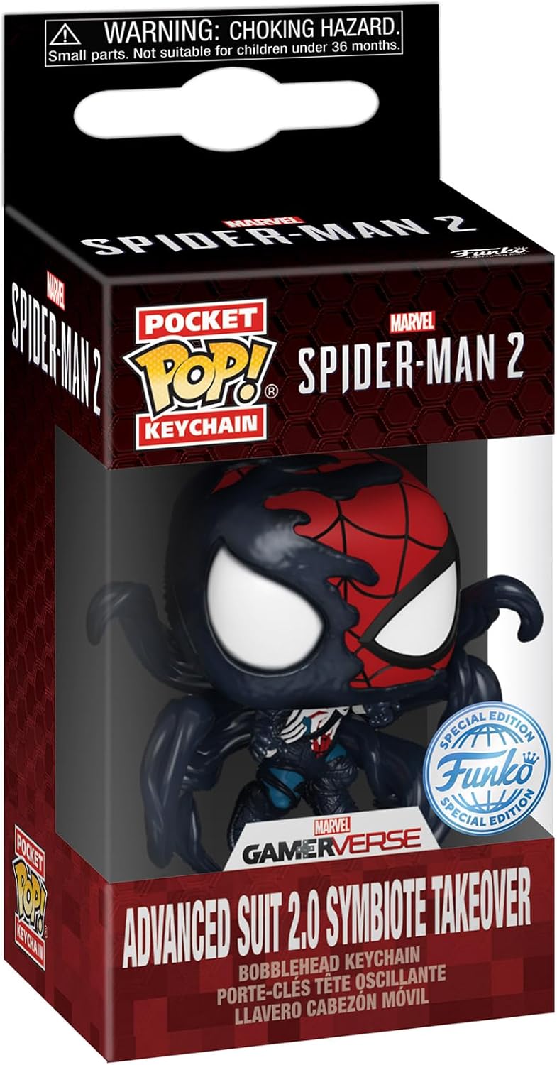 Funko Funko Pop Keychain SM2VG  SpiderMan  Advanced Suit 20 Symbiote Takeover  Spiderman 2 Video Game Novelty Keyring  Collectable Mini Figure  Stocking Filler  Gift Idea  Official Merchandise  - Image 2