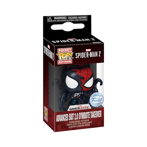 Funko Pop Keychain SM2VG SpiderMan Advanced Suit 20 Symbiote Takeover Spiderman 2 Video Game Novelty Keyring Collectable Mini Figure Stocking Filler Gift Idea Official Merchandise - Image 3