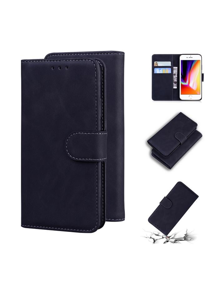 Skin Feel Pure Color Flip Leather Phone Case For iPhone 8 Plus / 7 Plus