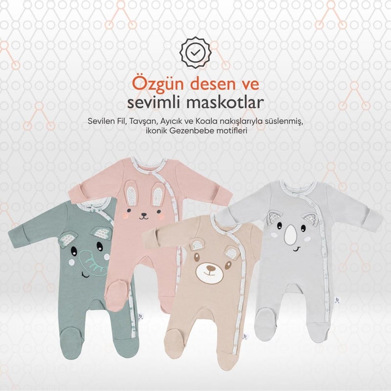 Gezenbebe Hero Long Sleeve Embroidered Baby Romper Bunny  - Image 2