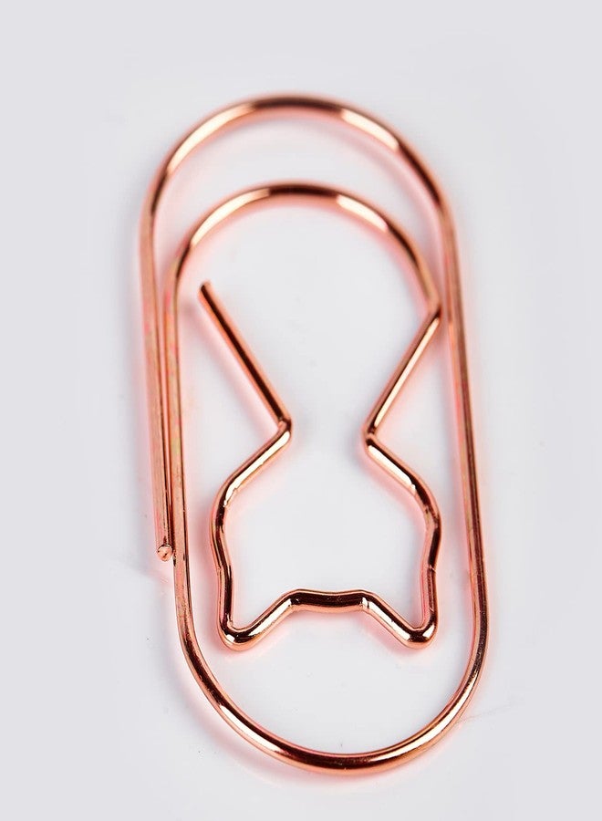 Supfoxer Large Paper Clips ，Jumbo Cat Paper Clips, Big Rose Gold 2 inch Decorative Fat 50pcs 50mm Wide Non Skid Smooth Finish Steel Wire Bookmark Cute Office School Supplies - Image 3