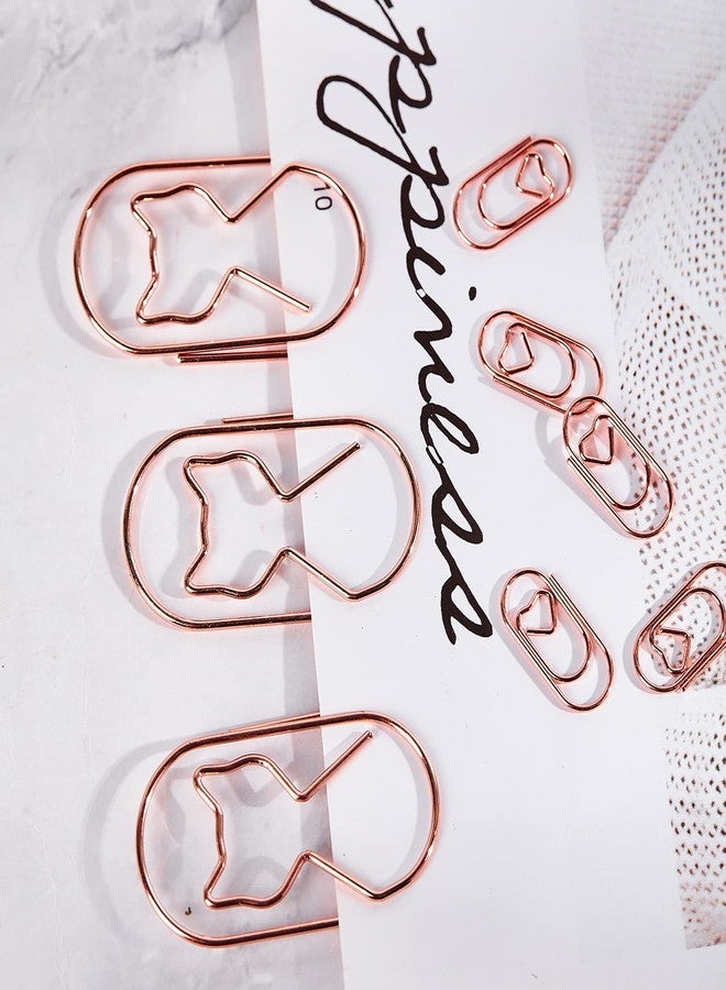 Supfoxer Large Paper Clips ，Jumbo Cat Paper Clips, Big Rose Gold 2 inch Decorative Fat 50pcs 50mm Wide Non Skid Smooth Finish Steel Wire Bookmark Cute Office School Supplies - Image 4