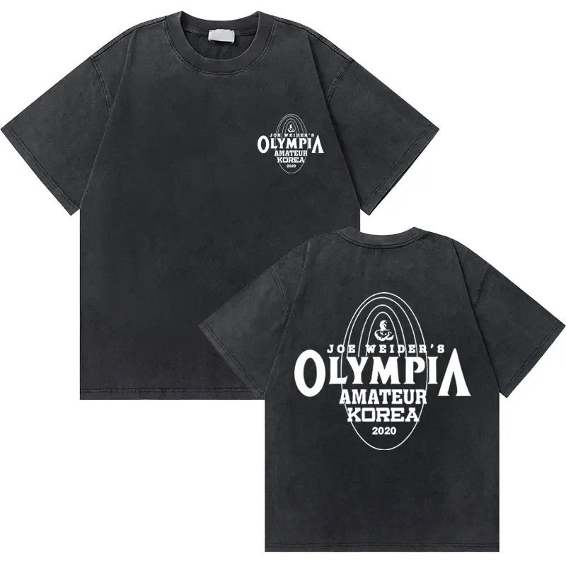 Washed Vintage Olympia Amateur Korea Double Sided Print T-Sh - Image 1
