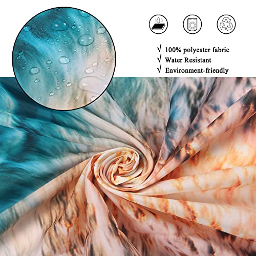 GCIREC Ocean Beach Shower Curtain, Summer Tropical Ocean Waves Sunset Coastal Hawaii Cool Sea Seaside Scene Island Bathroom Curtain Waterproof Fabric Machine Washable with 12 Hooks - Image 4