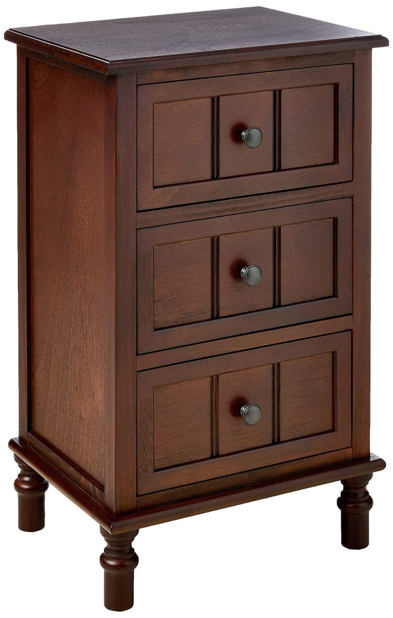 Decor Therapy Decor Therapy Simplify Three Drawer Wood Accent Cabinet Side Table 118 in x 1575 in x 26 in Walnut 