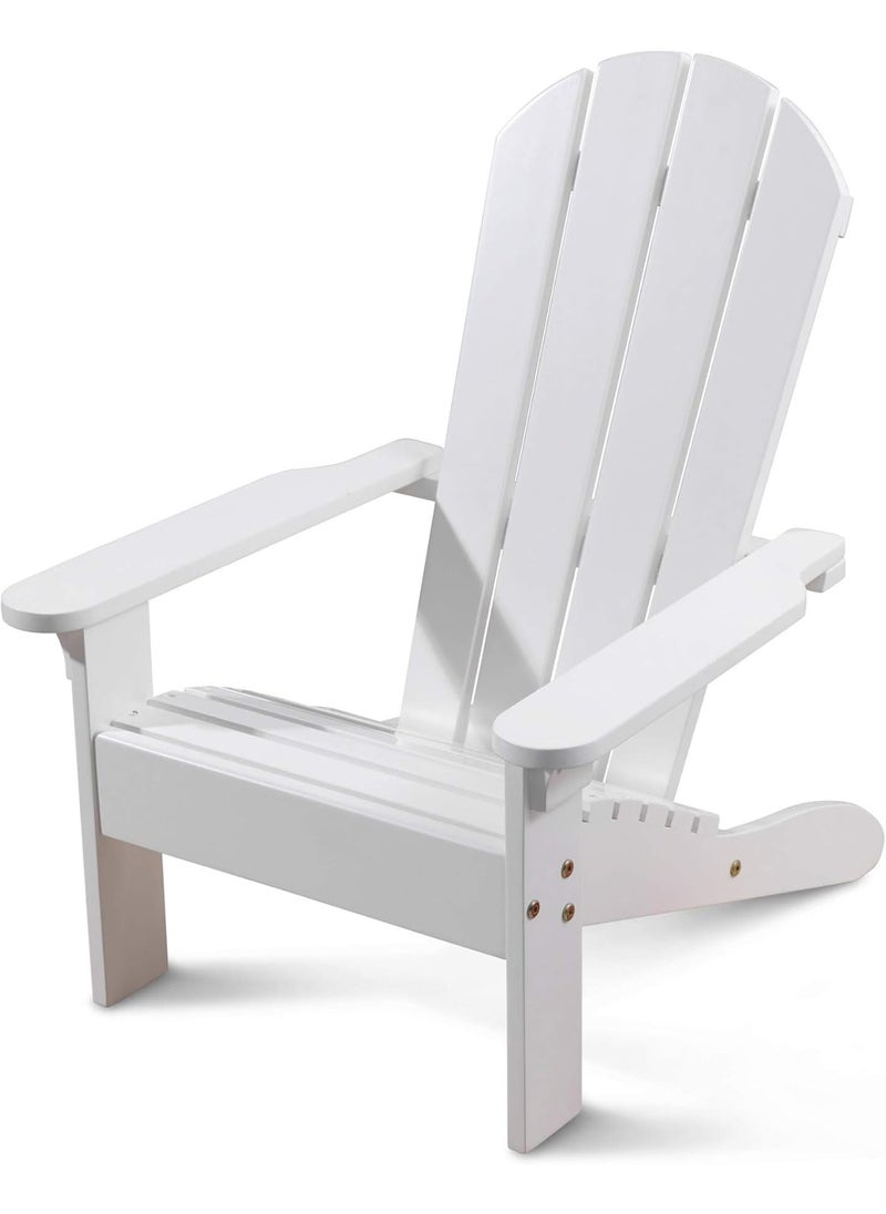 KidKraft KidKraft Wooden Adirondack Childrens Outdoor Chair Kids Patio Furniture White Gift for Ages 38  - Image 1