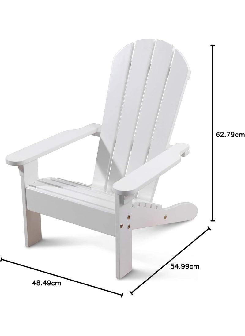 KidKraft KidKraft Wooden Adirondack Childrens Outdoor Chair Kids Patio Furniture White Gift for Ages 38  - Image 3