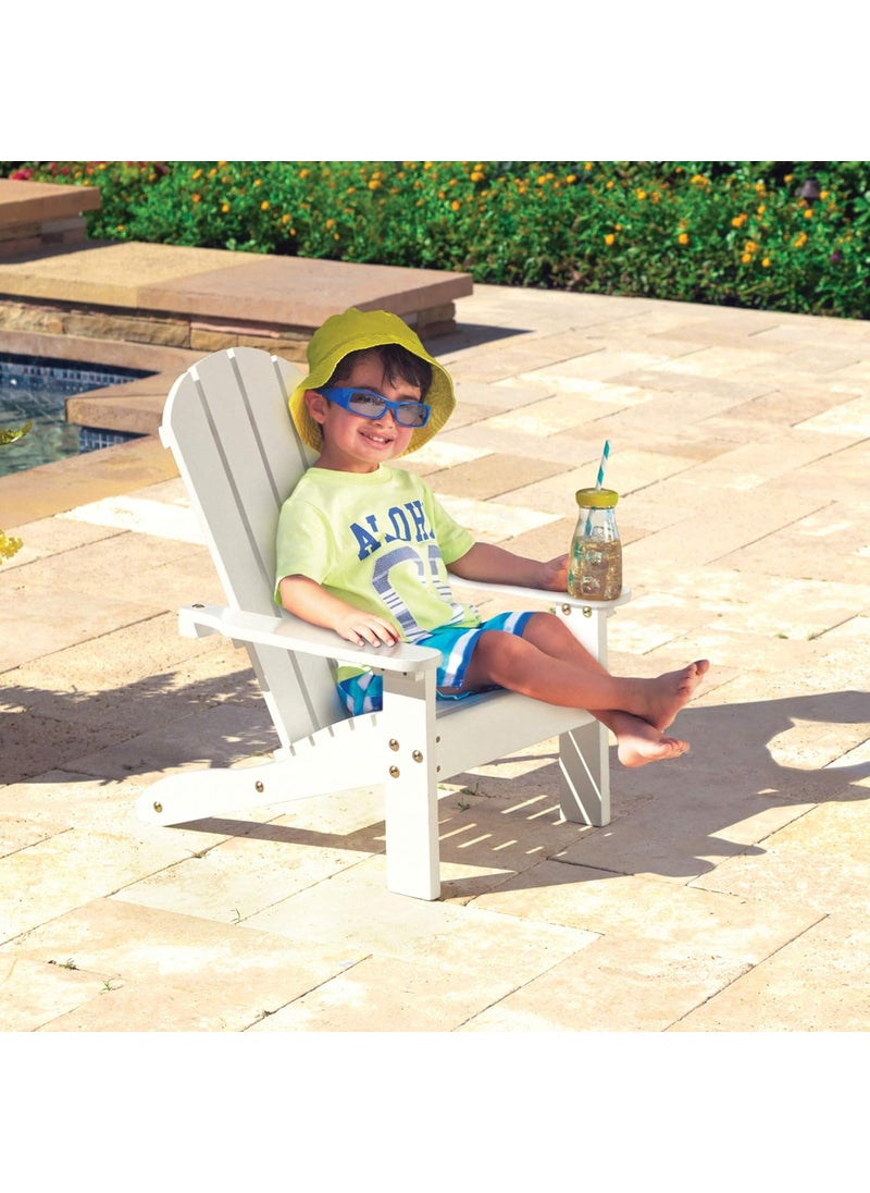 KidKraft KidKraft Wooden Adirondack Childrens Outdoor Chair Kids Patio Furniture White Gift for Ages 38  - Image 2