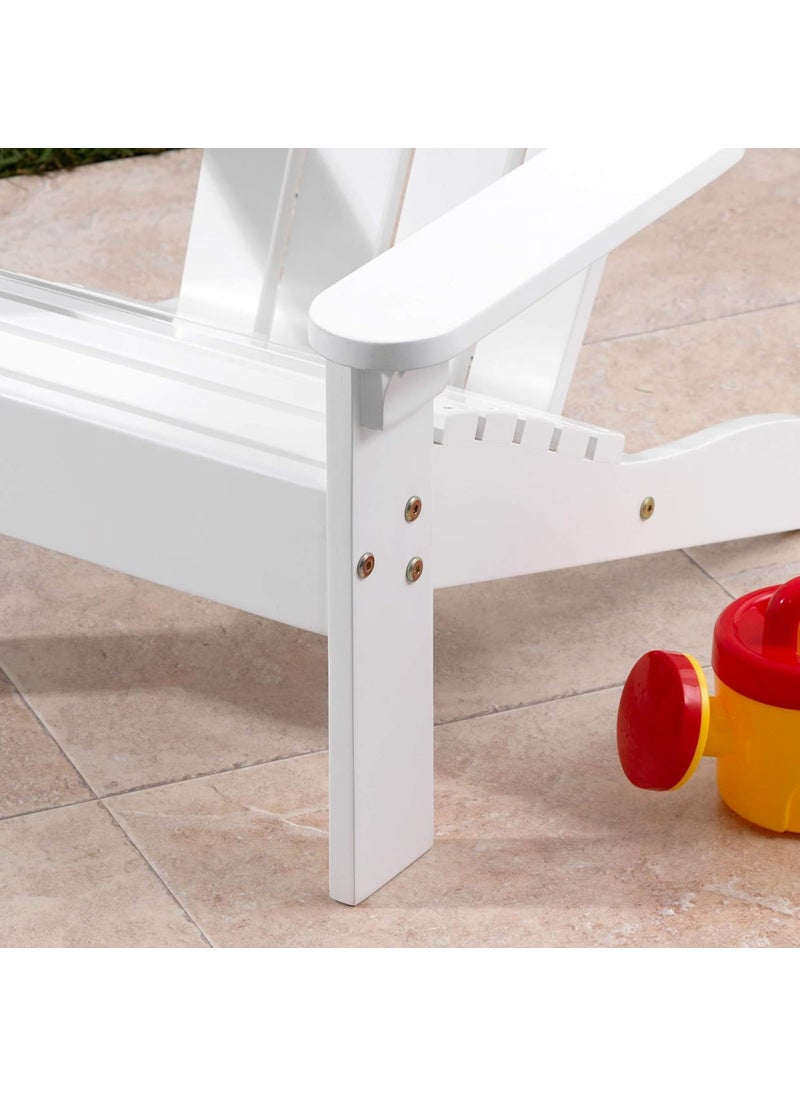KidKraft KidKraft Wooden Adirondack Childrens Outdoor Chair Kids Patio Furniture White Gift for Ages 38  - Image 5