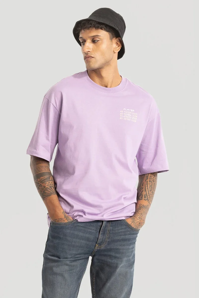SNITCH Purple Graphic Elbow Length Sleeve Oversized Casual T-Shirt