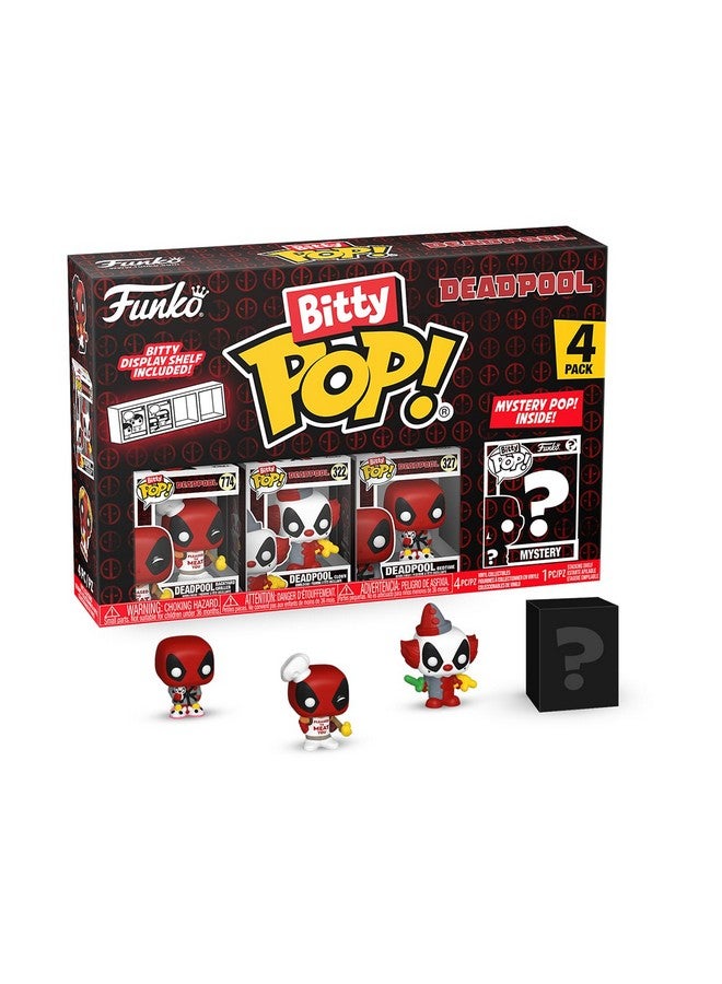Funko فانكو بيتي بوب! ديدبول - ماستر الشواء، مجموعة 4 - مع شخصية مفاجئة صغيرة - 0.9 بوصة (2.2 سم) قابلة للجمع - رف عرض قابل للتكديس متضمن - فكرة هدية - أكياس حفلات - زينة كعكة - Image 1