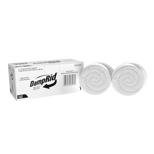 DampRid Moisture Absorber Drop-In Tablet Refill Pack, Fresh Scent, 15.8 oz., 4 Pack, Attract and Trap Excess Moisture and Eliminate Musty Odors for Cleaner, Fresher Air - Image 1