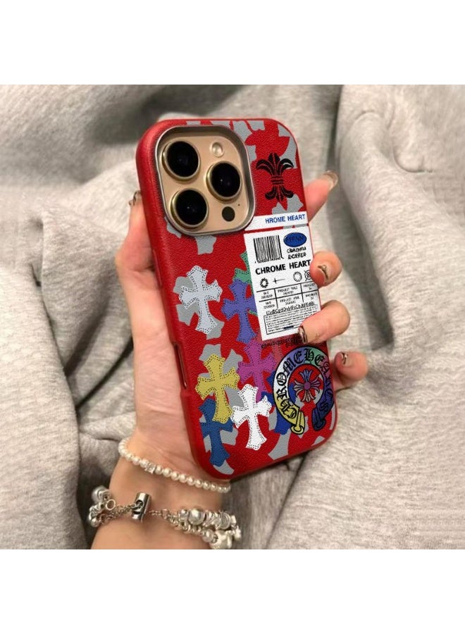 NIBEMINENT Colored Cross Protective TPU Case Cover For iPhone 17 Air, Wine Red