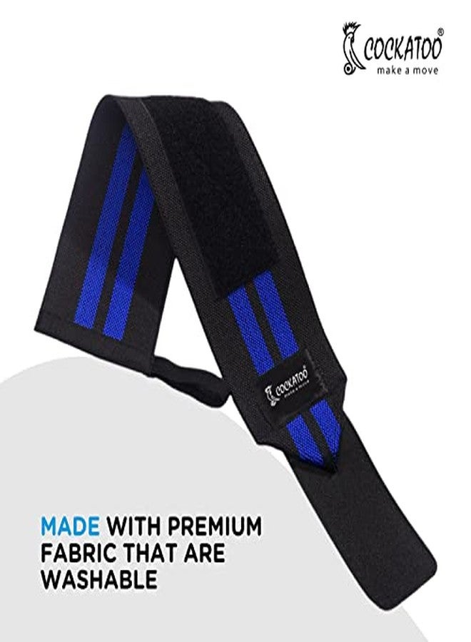 Cockatoo Cocaktoo Eco-Trust Wrist Wraps| Wrist Supporter for Gym|Wrist Band for Men Gym & Women with Thumb, Length-18 Inch Width- 3 Inch (Blue) - Image 3