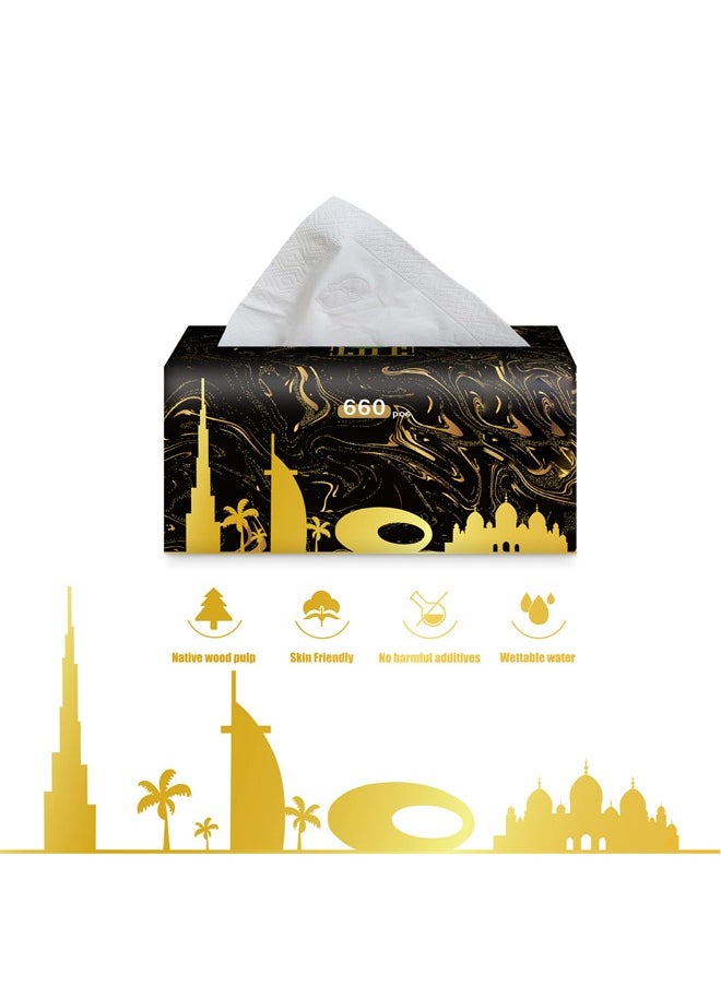 NKX Pack of 10 Premium Quality New Technology Facial Tissue 100% Raw Wood Pulp 220 Sheet X 3 Ply  - Image 2