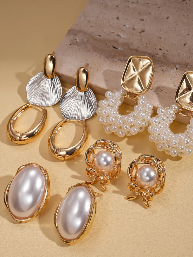 Take Two Set of 5 - Assorted Embellished Earrings