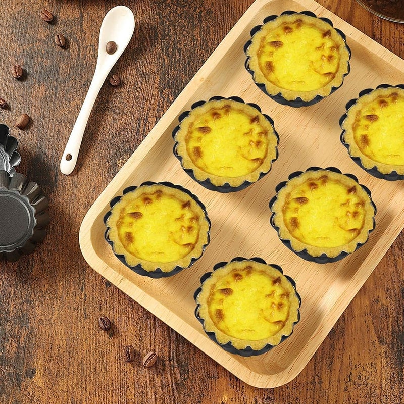 Xstronq Egg Tart Molds 12PCS Tart Pan 3inch, Mini Carbon Steel Non Stick Tart Pans, Tart Molds For Baking (3 inch) - Image 4