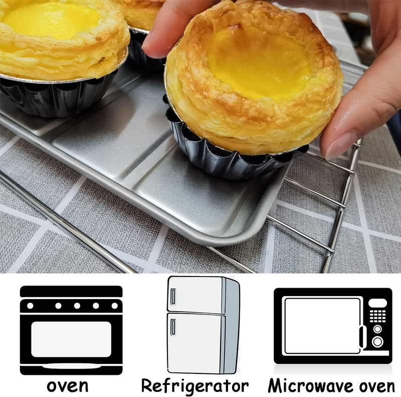 Xstronq Egg Tart Molds 12PCS Tart Pan 3inch, Mini Carbon Steel Non Stick Tart Pans, Tart Molds For Baking (3 inch) - Image 5