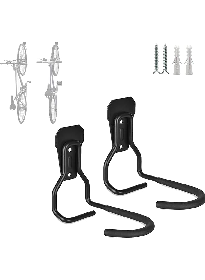 S-TOP Bike Wall Hanger, Garage Bike Wall-mounted Storage Rack Bicycle Display Stand, Space-saving Vertical Bike Hanger - Image 1