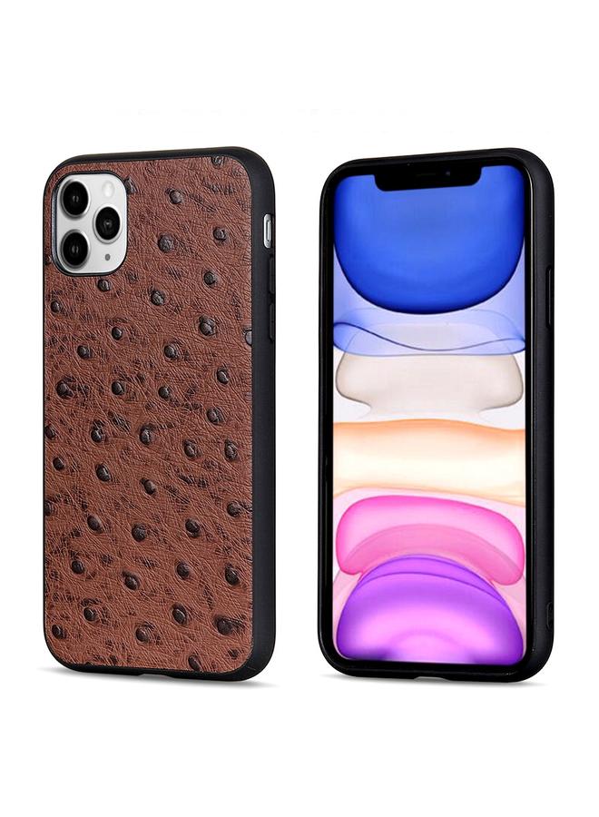 اس-توب جراب لهاتف iPhone 11 مصنوع من جلد النعام الأصلي وغطاء واقٍ - Image 1