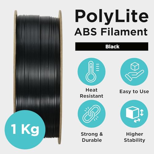 Polymaker ABS Filament 1.75mm Black 3D Printer Filament 1.75mm Heat Resistant 1kg - PolyLite ABS 3D Printing Filament 1.75mm, Strong & Durable, Dimensional Accuracy +/- 0.03mm - Image 4