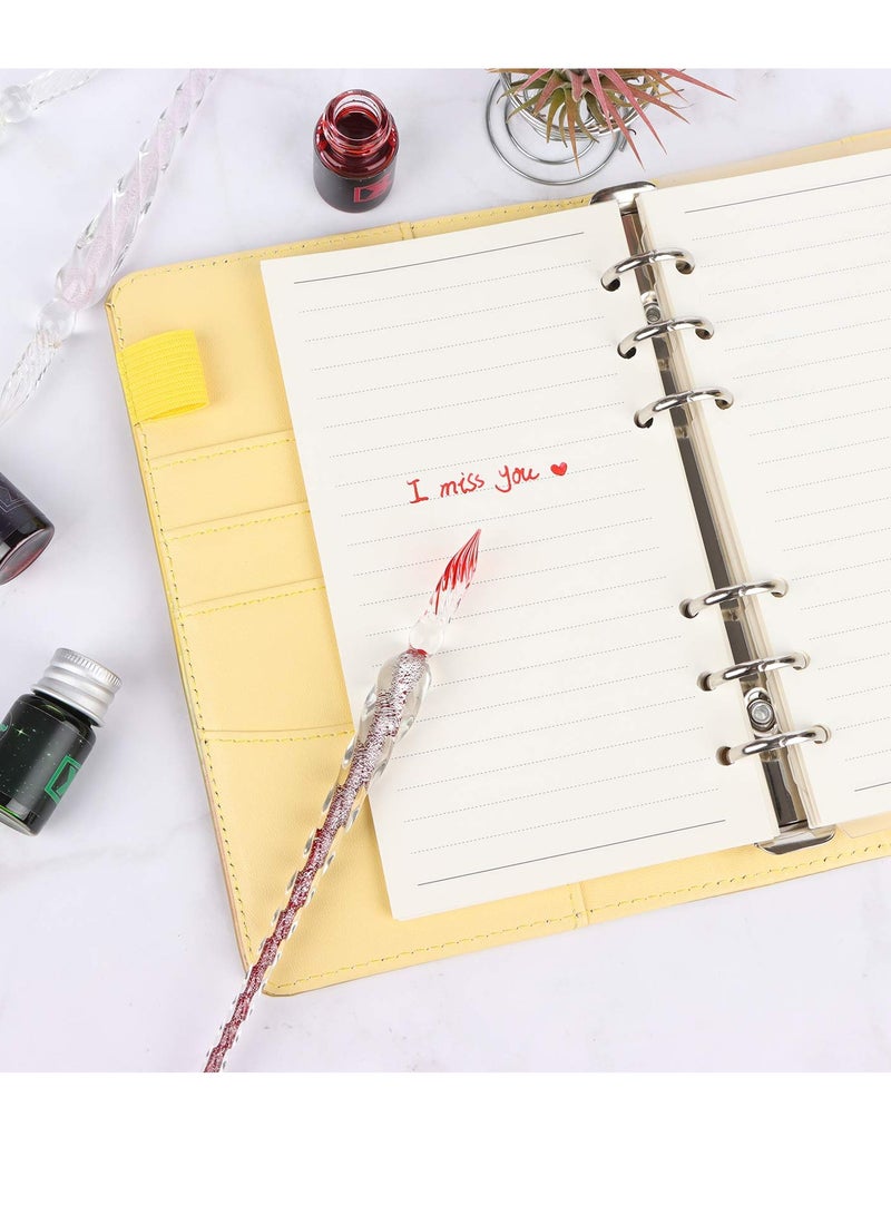 KASTWAVE Glass Dip Pens, 6 Handmade High Boron Glass Signature Pens Creative Inner Thread Elegant Crystal Signature Pens for Writing Drawing Decoration Business Gifts (6 Colors) - Image 3