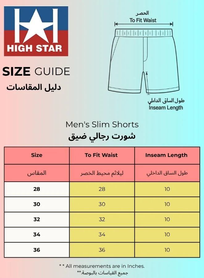 HIGH STAR Men Blue Slim Fit Denim Shorts