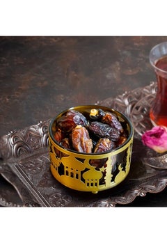 Home Care Ramadan-Inspired Metal & Acrylic Candy Tray with Lid - Rust-Resistant, Star Pattern, Perfect for Snacks & Home Decor 9.1X9.7 cm  - Image 5