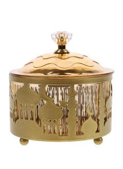 Home Care Ramadan-Inspired Metal & Acrylic Candy Tray with Lid - Rust-Resistant, Star Pattern, Perfect for Snacks & Home Decor 9.1X9.7 cm  - Image 1