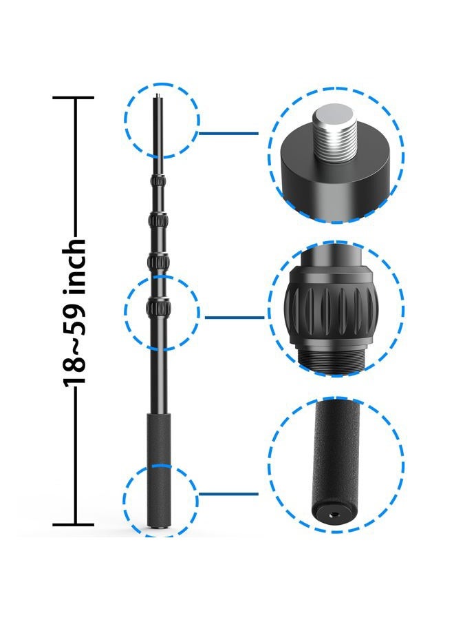 Chatbrid Motorcycle Camera Mount for Insta360 X5 X4 - Bike Handlebar Clamp with 59" Extendable Selfie Stick - Universal Fit for Insta360 X3/X2/ONE RS & GoPro Accessories - Image 2