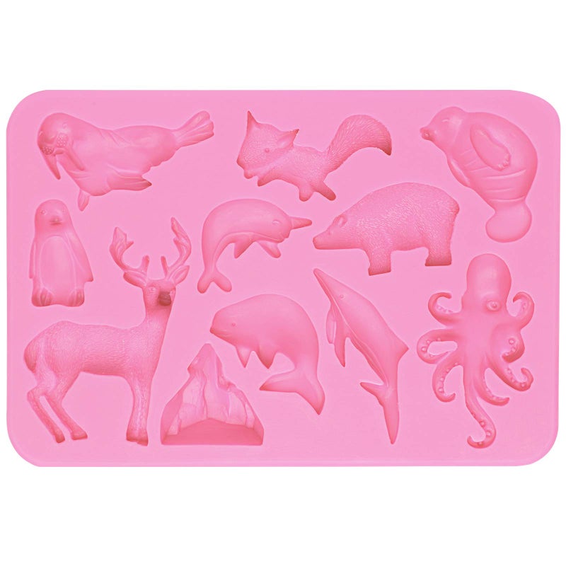 FUNSHOWCASE Arctic Animals Silicone Fondant Mold 11-cavity 1-3inch - Image 2