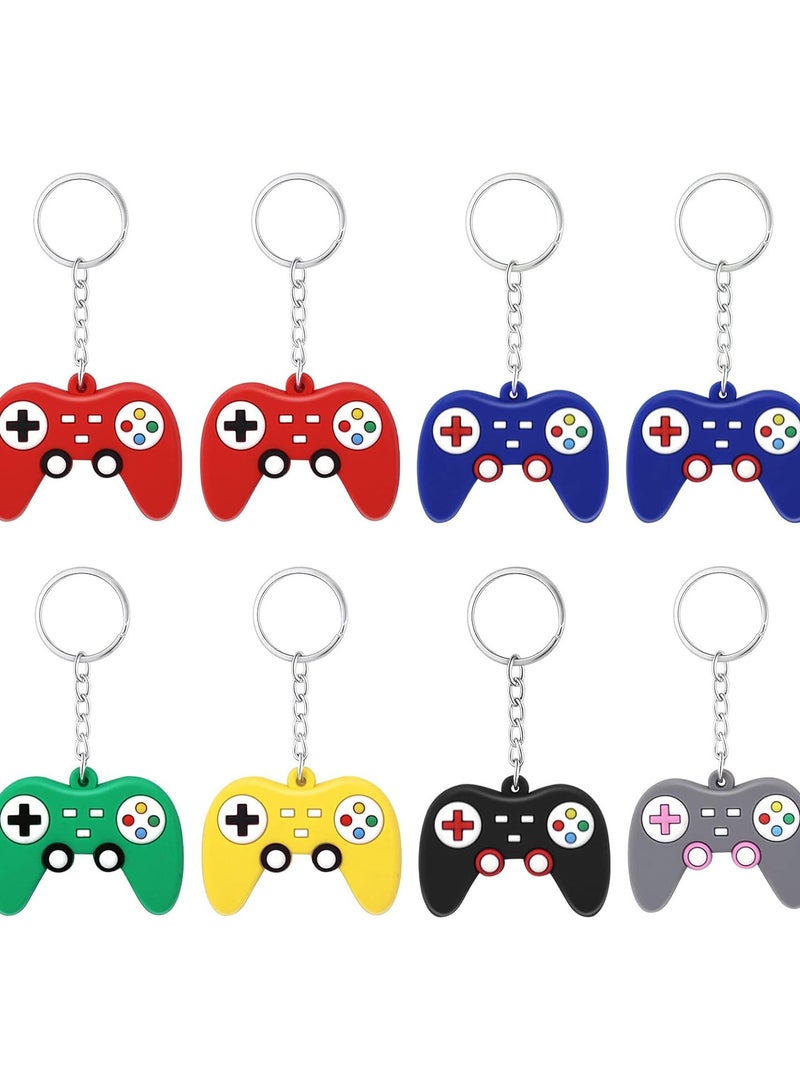 GGOOT 8pcs Gaming Keyring Gaming Keychain Gaming Party Bag Fillers Boys Keyrings Video Game Controller Keychains Gamepad Keychain Keyring Party Favours Video Game Party Favors Gamer Keychain - Image 1