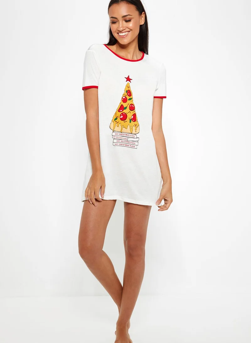 MinkPink Contrast Detail Christmas Nightdress