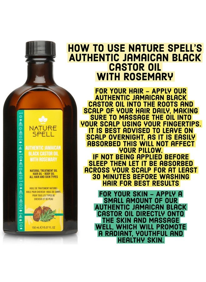 Nature Spell Jamaican Black Castor Oil Infused with Rosemary for Hair & Body, Strengthen Hair Roots & Treat Damaged Hair, 5.07 Fl Oz - Image 5