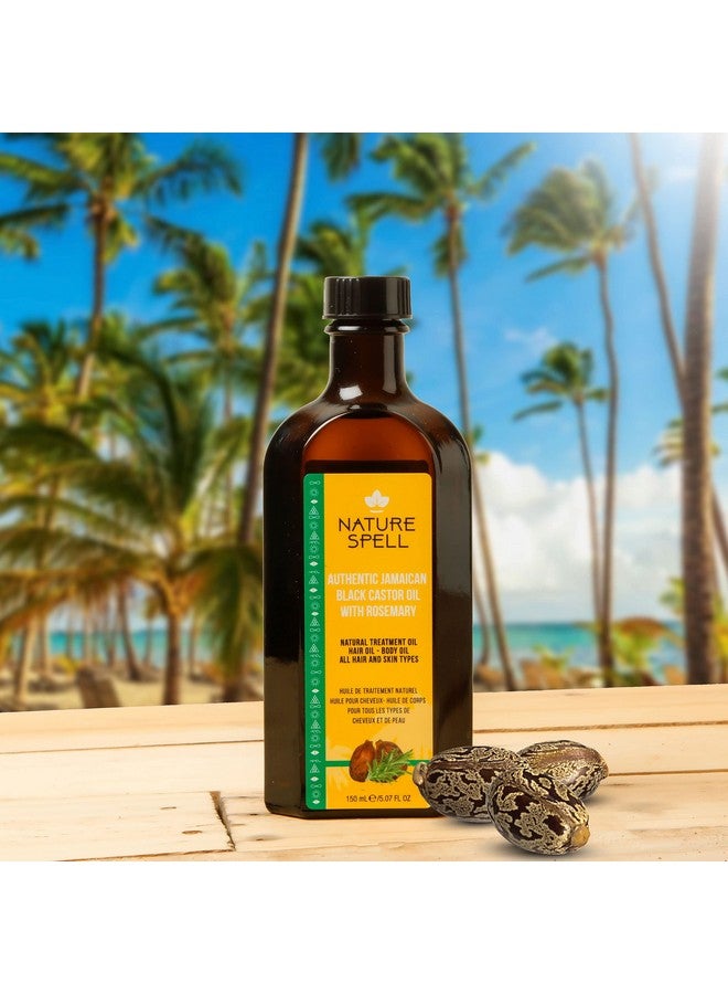 Nature Spell Jamaican Black Castor Oil Infused with Rosemary for Hair & Body, Strengthen Hair Roots & Treat Damaged Hair, 5.07 Fl Oz - Image 3