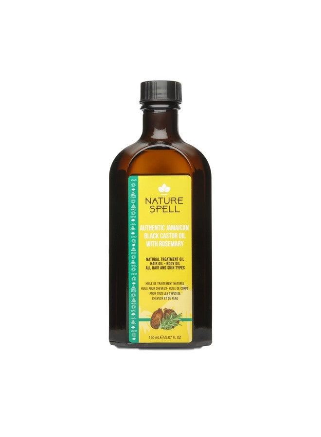 Nature Spell Jamaican Black Castor Oil Infused with Rosemary for Hair & Body, Strengthen Hair Roots & Treat Damaged Hair, 5.07 Fl Oz - Image 1