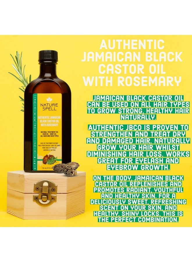 Nature Spell Jamaican Black Castor Oil Infused with Rosemary for Hair & Body, Strengthen Hair Roots & Treat Damaged Hair, 5.07 Fl Oz - Image 4