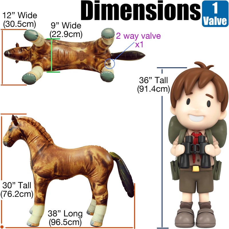 جيت كرييشنز دمية محشوة وقابلة للنفخ على شكل حصان - Image 2