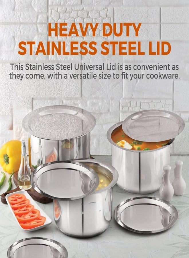 Starlinks غطاء ستارلينكس شديد التحمل من الفولاذ المقاوم للصدأ لأواني الطهي TOPE Dish Dome Urli Kadai..- 5 قطع، الأقطار: 11.5 سم (4.5 بوصة)، 14 سم (5.5 بوصة)، 21.5 سم (8.5 بوصة)، 24 سم (9.5 بوصة)، 25 سم (10 بوصة)، الوزن التقريبي: 855 غرام. L-S6، 8، 14، 16، 17 - Image 5