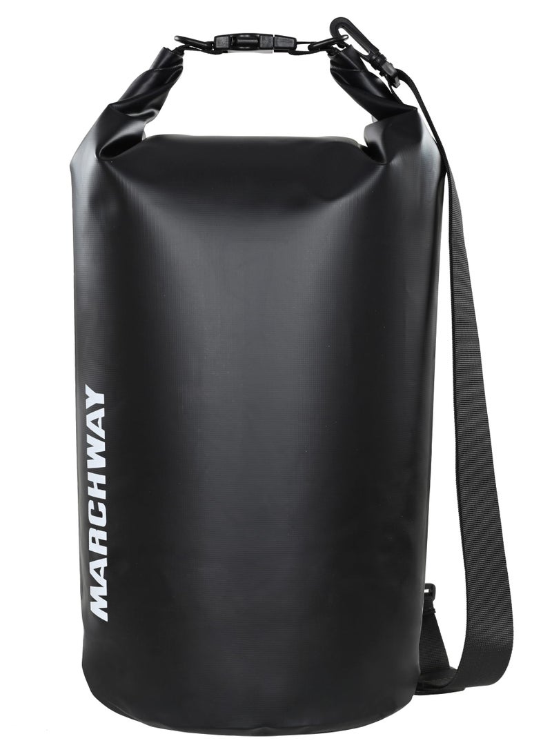 MARCHWAY Floating Waterproof Dry Bag Backpack 5L/10L/20L/30L/40L, Roll Top Sack Keeps Gear Dry for Kayaking, Rafting, Boating, Swimming, Camping, Hiking, Beach, Fishing (Black, 20L) - Image 1