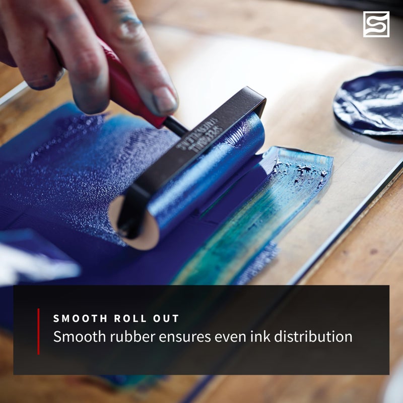 Speedball 4126 Deluxe Soft Rubber Brayer - 40/42 Durometer Roller with Heavy Duty Steel Frame - 4 Inches - Image 5