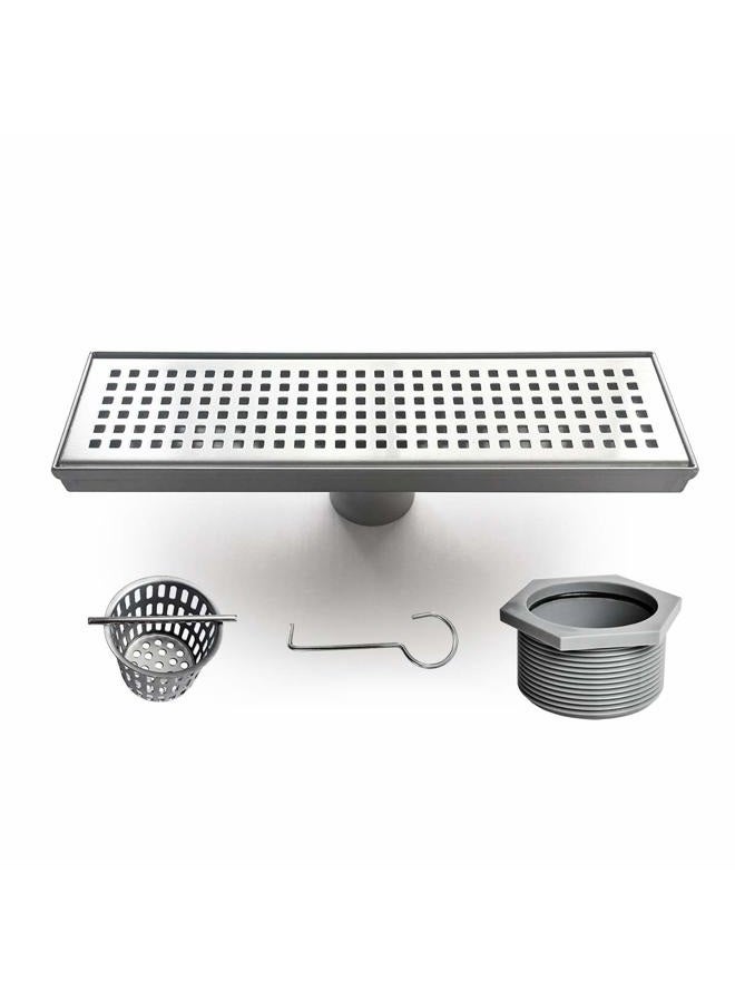 Neodrain 12-Inch Linear Shower Drain with Removable Grate, Professional Brushed 304 Stainless Steel Rectangle Shower Floor Drain Manufacturer, Linear Drain with Hair Strainer - Image 1