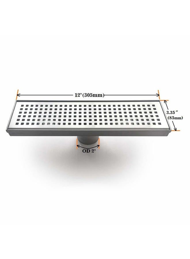 Neodrain 12-Inch Linear Shower Drain with Removable Grate, Professional Brushed 304 Stainless Steel Rectangle Shower Floor Drain Manufacturer, Linear Drain with Hair Strainer - Image 2