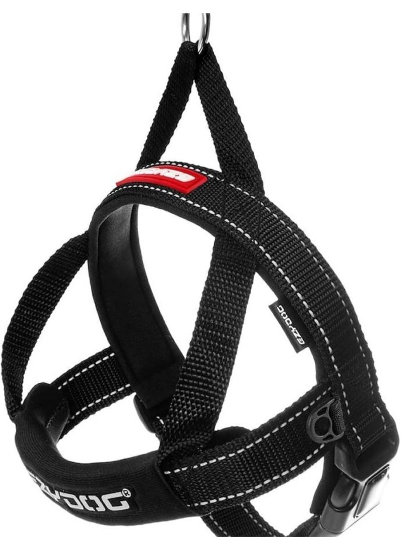 EzyDog EzyDog Premium Quick Fit Adjustable No-Pull Dog Harness Vest with Reflective Stitching - Perfect for Training, Walking, and Control - Padded for Comfort (Medium, Black)  - Image 1