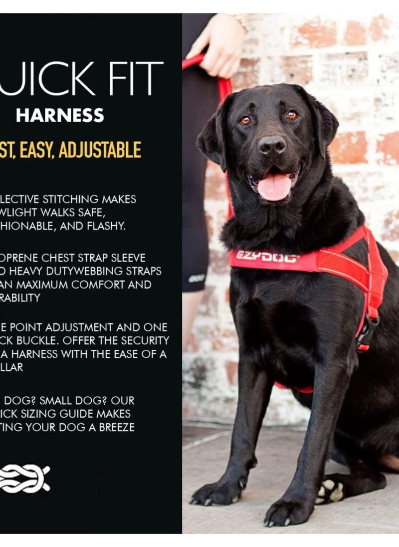 EzyDog EzyDog Premium Quick Fit Adjustable No-Pull Dog Harness Vest with Reflective Stitching - Perfect for Training, Walking, and Control - Padded for Comfort (Medium, Black)  - Image 2