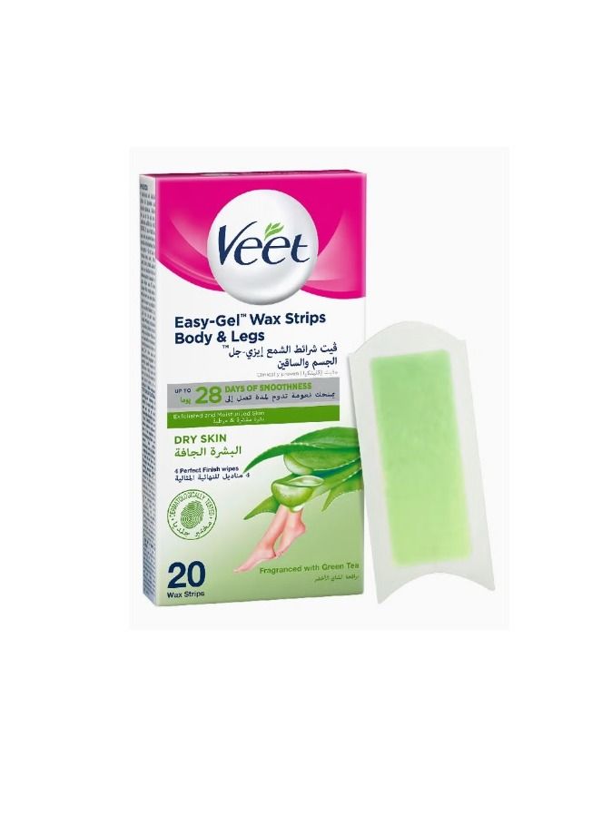 Veet Hair Removal Gel Wax Strips Dry Skin 20 Wax strips - Image 1