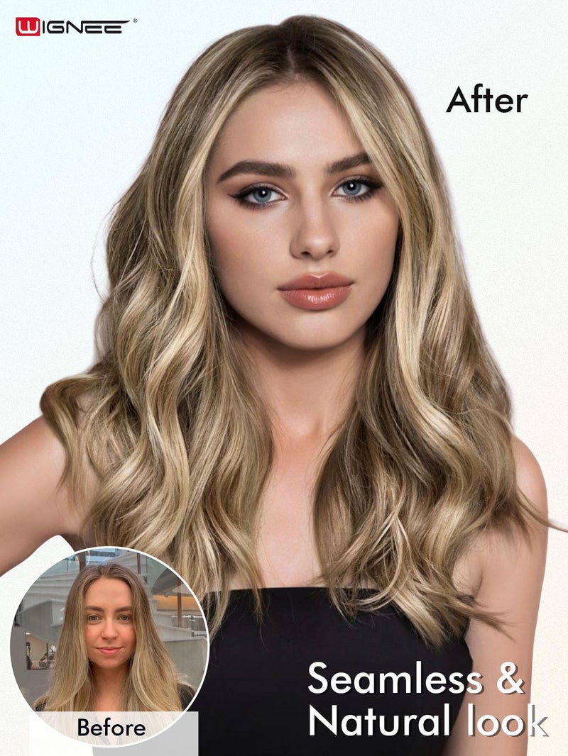 WIGNEE Butterfly OVO Weft Hair Extensions Human Hair with Holes 100% Remy Human Hair 20 Inch Human Hair Extensions Glueless for Thin Hair(9A/60) - Image 4